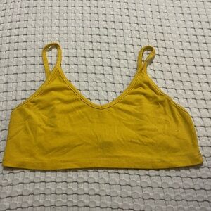 Zaful Vibrant Yellow Ribbed Crop Top